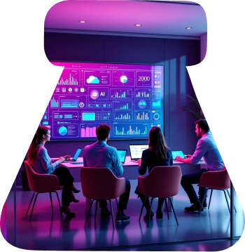 Imagen de equipo unificado ejecutando estrategia y desarrollo en Innomobs